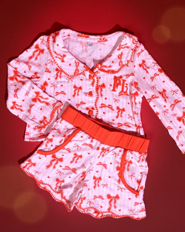 P.louise P.Louise Kids Christmas Bow Pyjamas - Shorts Set