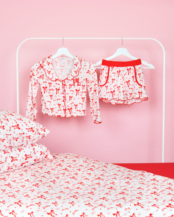 p.louise P.Louise Kids Christmas Bow Pyjamas - Shorts Set