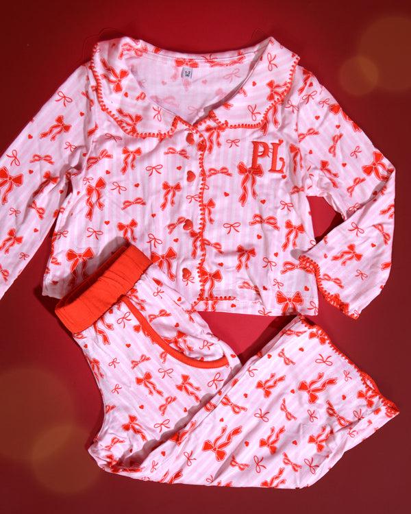 P.louise P.Louise Kids Christmas Bow Pyjamas - Trousers Set