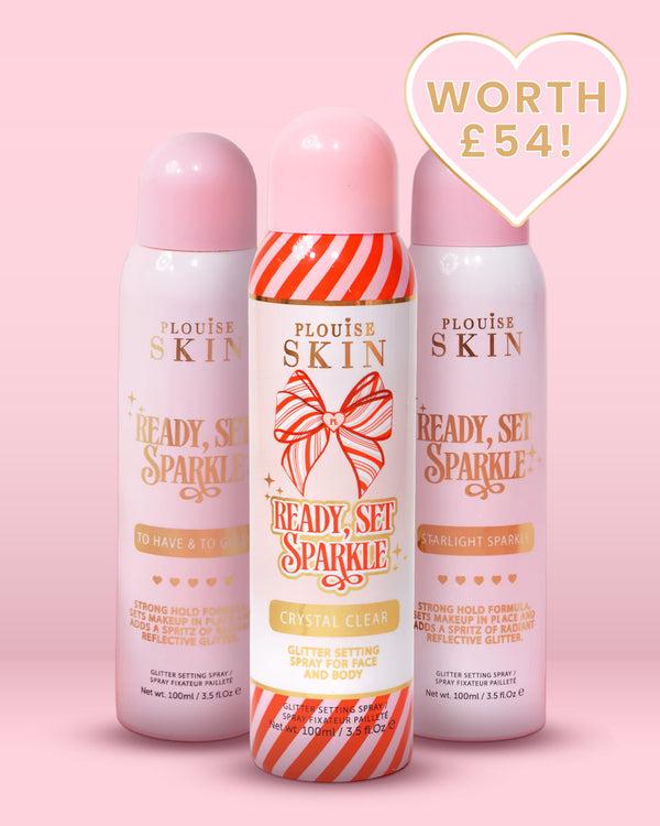 p.louise P.Louise Ready Set Sparkle Glitter Setting Spray Trio