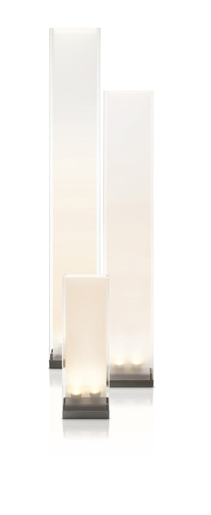Pablo Designs Cortina Table Clear Shade / White Diffuser / Silver Base