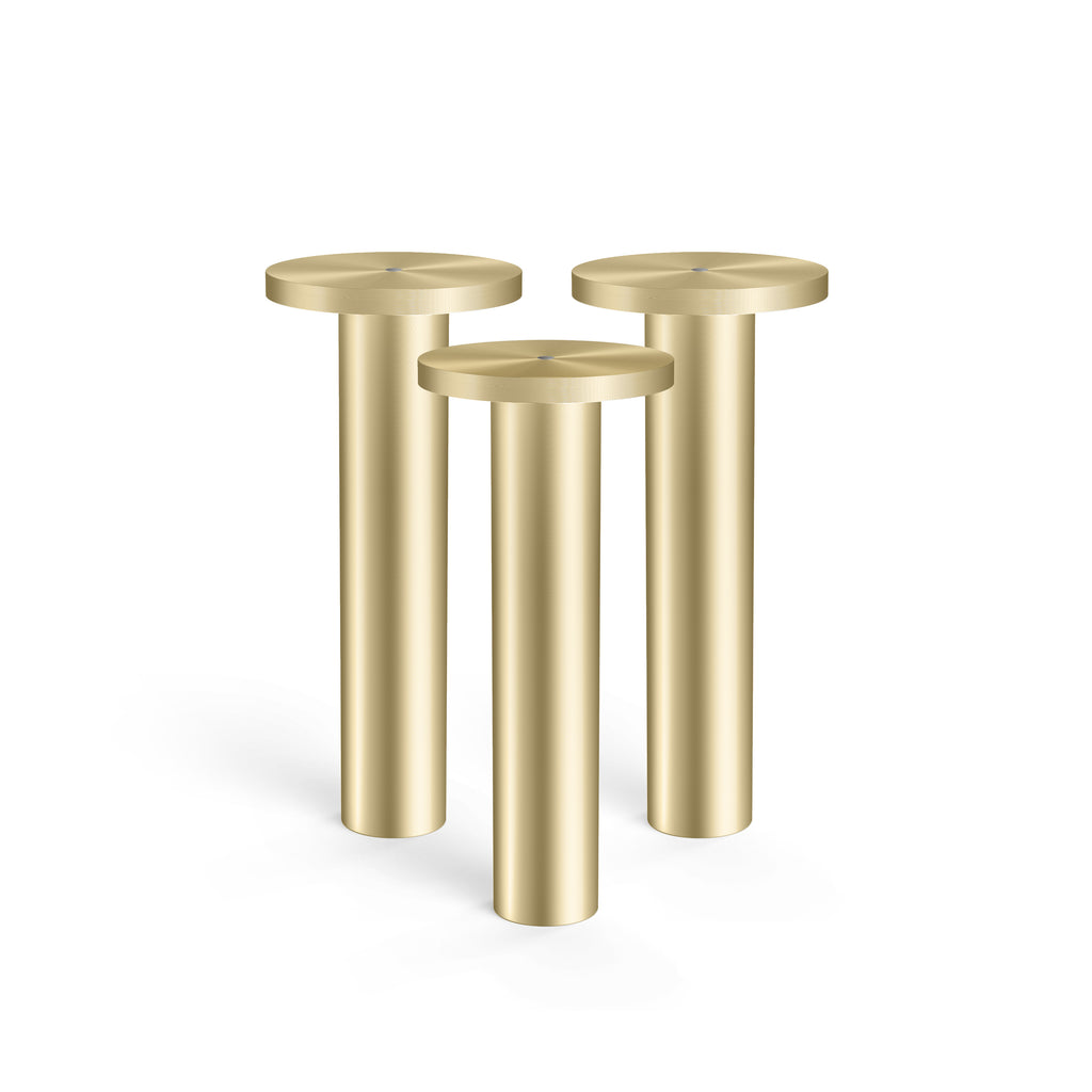 Pablo Designs Luci Table 3 Pack Satin Aluminum