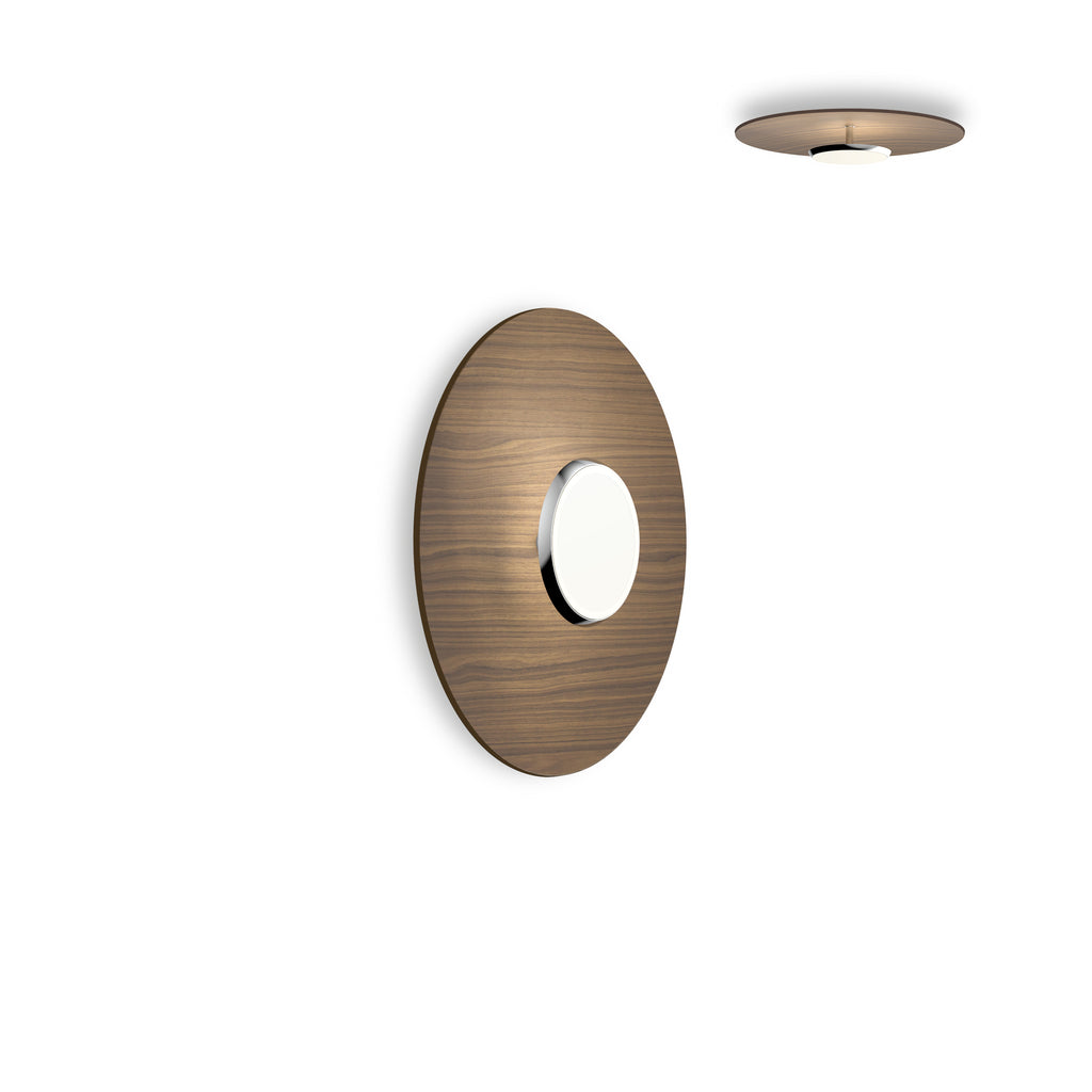 Pablo Designs Sky Dome Flush Wood Polished Aluminum + White Oak