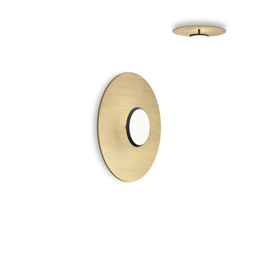 Pablo Designs Sky Dome Flush Wood Polished Aluminum + White Oak