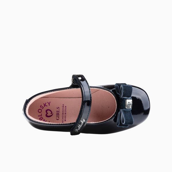 Pablosky Bailarinas De Niña Pablosky Color Azul De Piel Con Cierre Adherente 357129