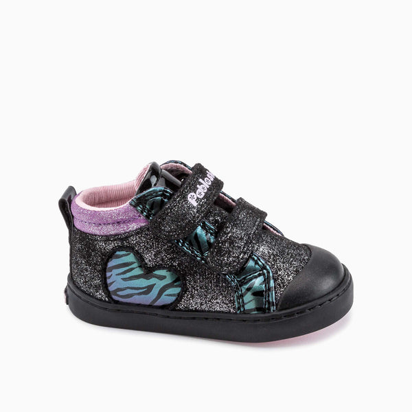 pablosky Botas de bebé niña Pablosky 970110 con cierre adherente color negro