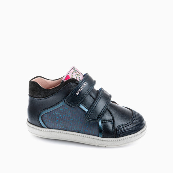 pablosky Botas de Bebé Niña Pablosky color Azul de Piel con Cierre adherente 047422