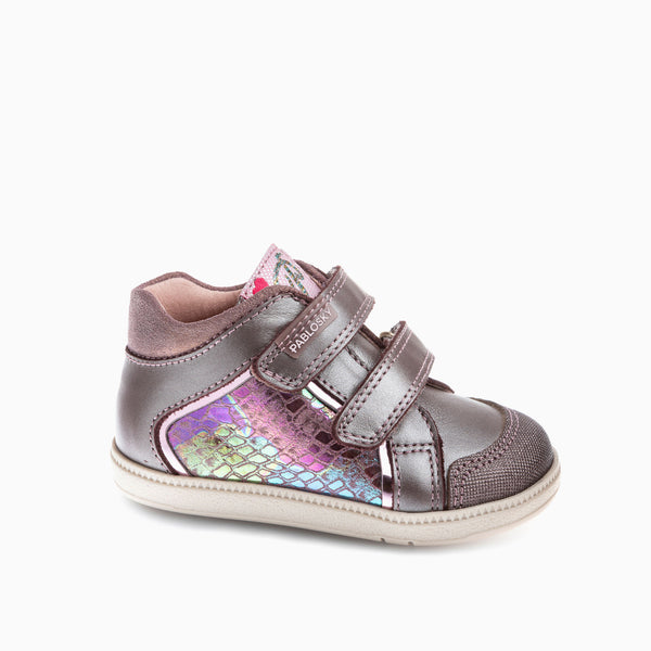 pablosky Botas de Bebé Niña Pablosky color Rosa de Piel con Cierre adherente 047460