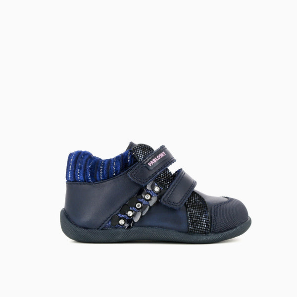Pablosky Botas De Bebé Niña StepEasy 019220 De Piel Color Azul Marino
