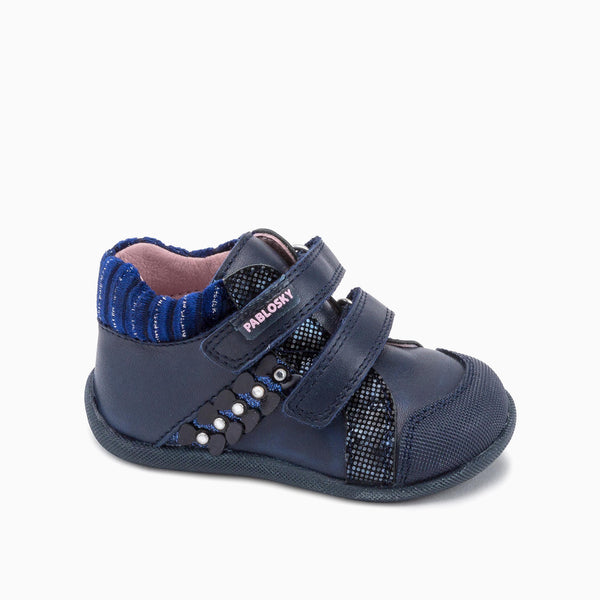 pablosky Botas de bebé niña StepEasy 019220 de piel color azul marino