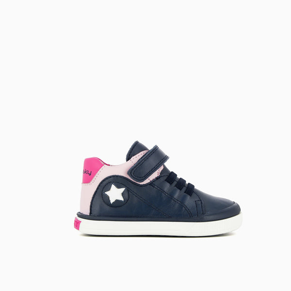 Pablosky Botas De Bebé Niña StepEasy 022127 De Piel Color Azul Marino