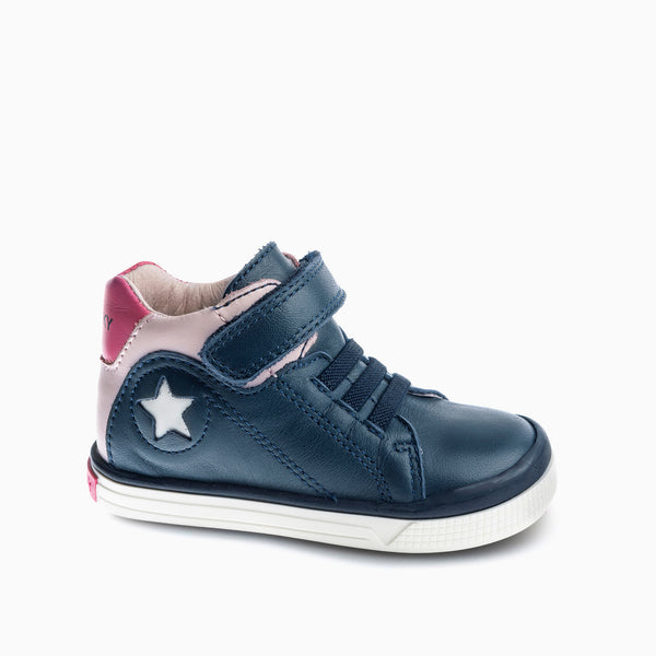 pablosky Botas de bebé niña StepEasy 022127 de piel color azul marino