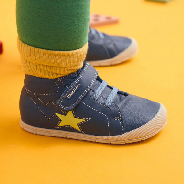 Pablosky Botas De Bebé Niño Pablosky Color Azul De Piel Con Cierre Adherente 045242
