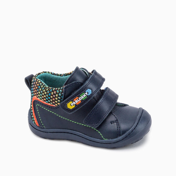 pablosky Botas de bebé niño StepEasy 018120 de piel color azul marino