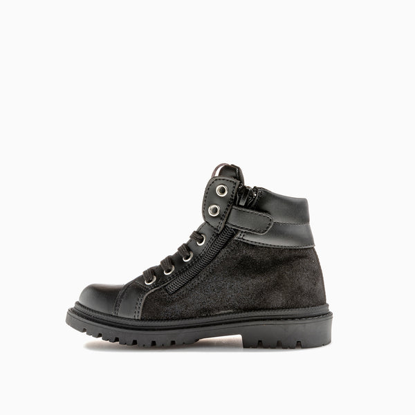 Pablosky Botas De Niña Color Negro Con Cordones Y Cremallera 445115