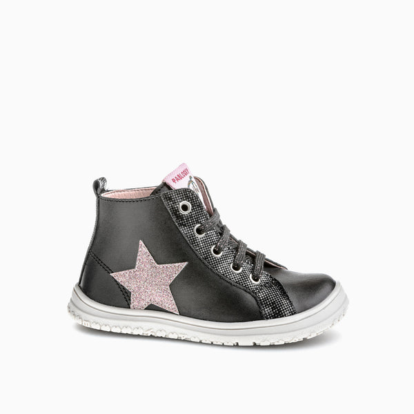 pablosky Botas de Niña color Negro con Cordones y cremallera 445515