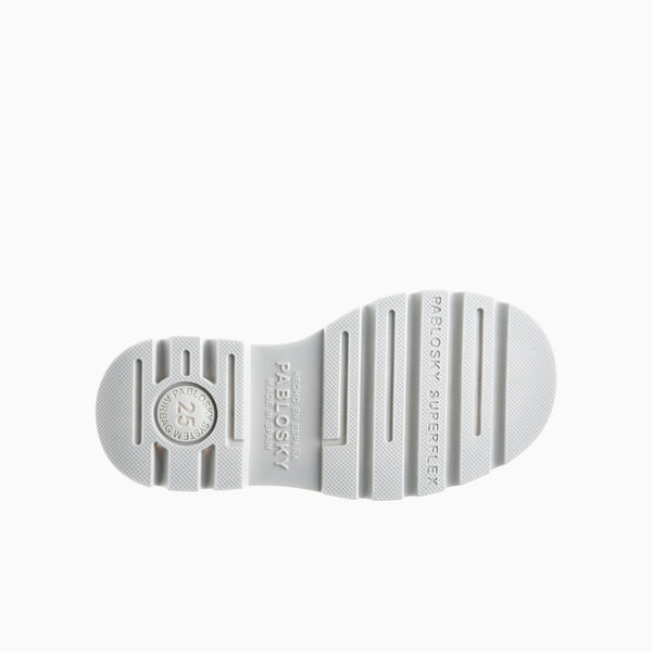 Pablosky Botas De Niña Pablosky Blancas De Piel Y Textil Técnico Con Cremallera 425800