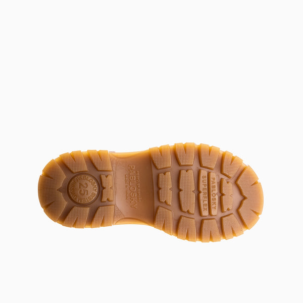 Pablosky Botas De Niña Pablosky Color Marrón De Piel Con Cordones Y Cremallera 433248