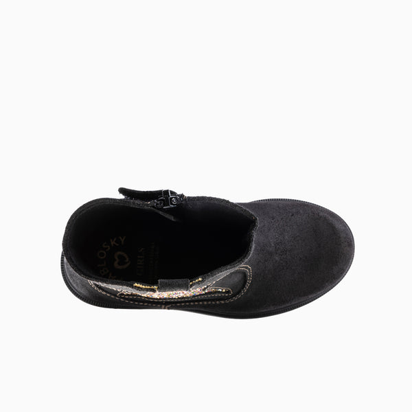 Pablosky Botas De Niña Pablosky Color Negro De Piel Con Cremallera 435218