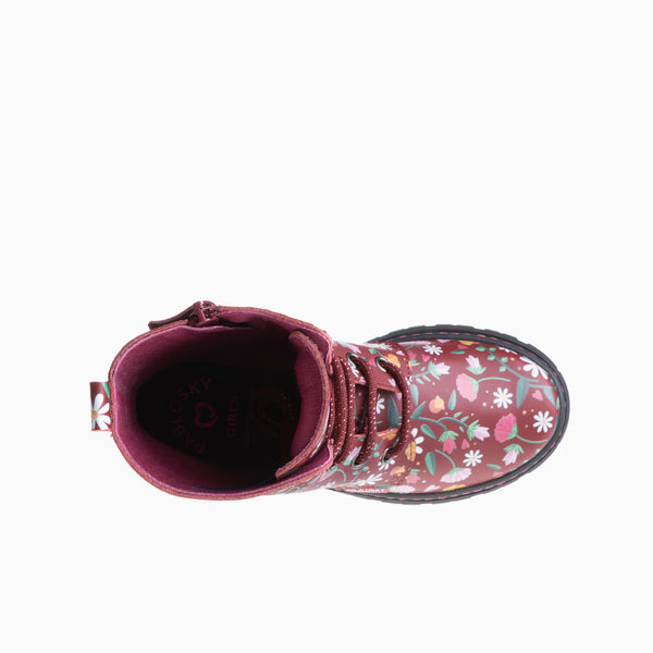 Pablosky Botas De Niña Pablosky Color Rojo De Leader-tech Con Cordones Y Cremallera 434065