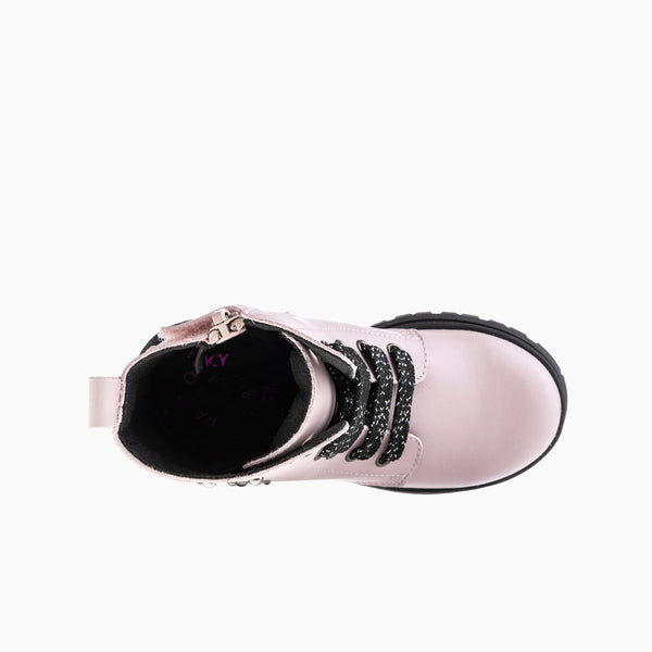 Pablosky Botas De Niña Pablosky Color Rosa De Leader-tech Con Cordones Y Cremallera 433575