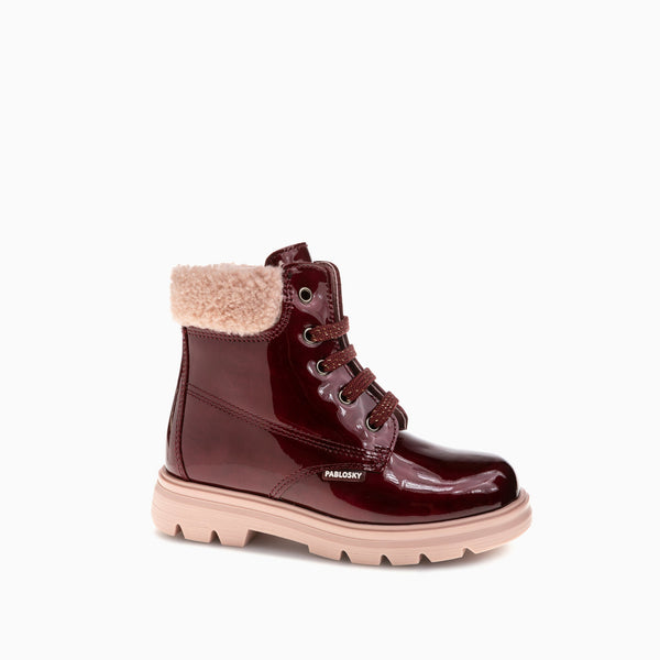 pablosky Botas de Niña Pablosky de Piel con Cordones y Cremallera 425569