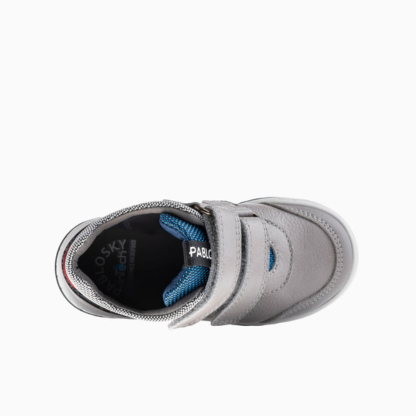 Pablosky Botas De Niño Pablosky Color Gris De Piel Y Textil Técnico Con Cierre Adherente 515733