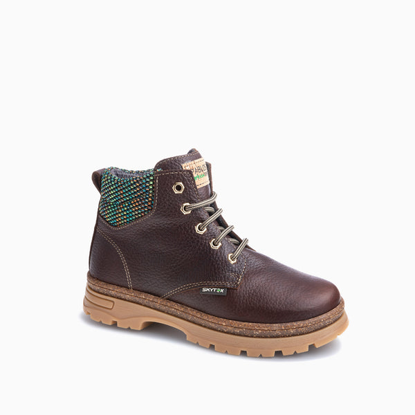 pablosky Botas de Niño Pablosky marrones de Piel hidrofugada con Cordones y Cremallera 510992