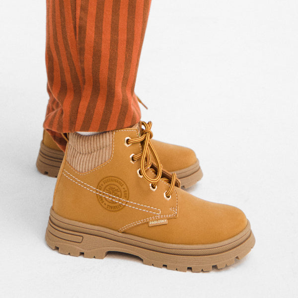 Pablosky Botas De Unisex Pablosky Color Amarillo De Leader-tech Con Cordones Y Cremallera 516181