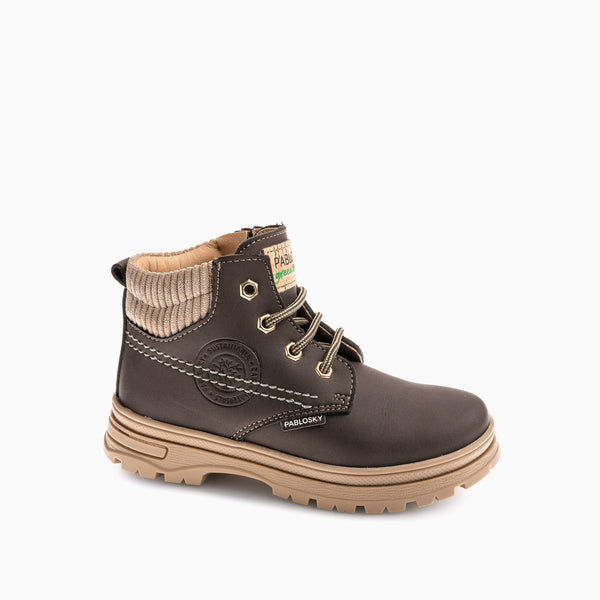 pablosky Botas de Unisex Pablosky color Marrón de Leader-tech con Cordones y cremallera 516191