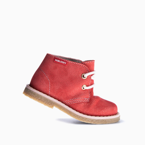 Pablosky Botitas De Bebé Niña Pablosky Rojas De Piel Con Cremallera 034362