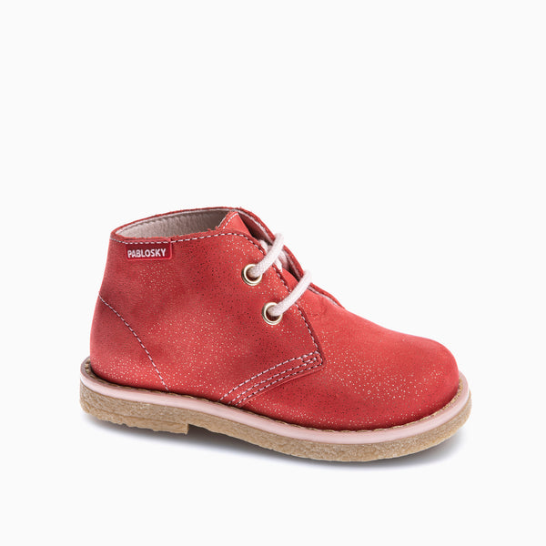pablosky Botitas de Bebé Niña Pablosky rojas de Piel con Cremallera 034362