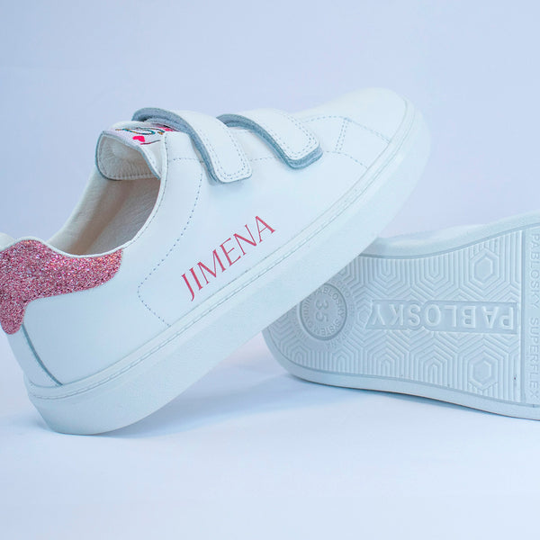 Pablosky Deportivos De Niña Pablosky Blancos De Piel Con Cierre Adherente 201908