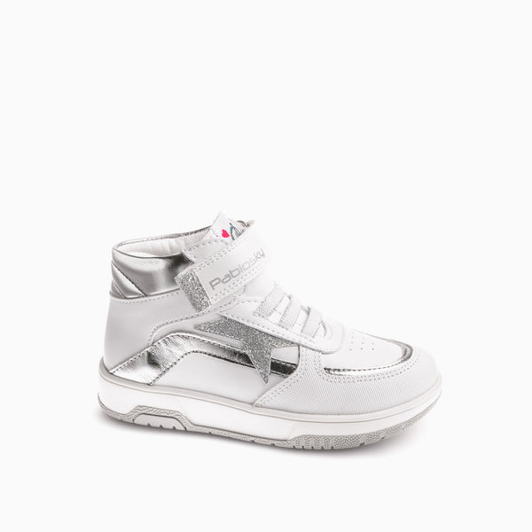 pablosky Deportivos de Niña Pablosky color Plata de Piel con Cierre adherente 200200