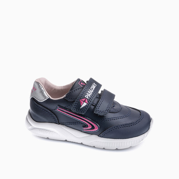 pablosky Deportivos para el Cole de Niña Pablosky color Azul de Piel con Cierre adherente 204027