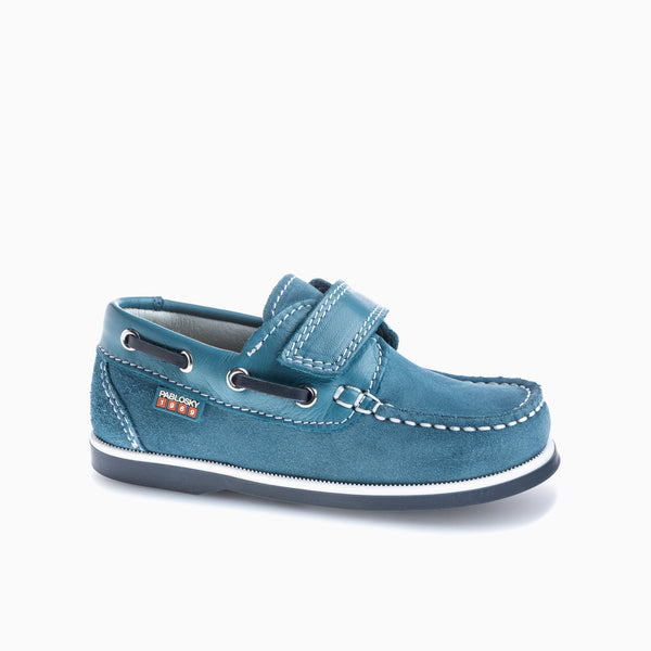 pablosky Náuticos de Niño Pablosky azules de Piel con Cierre Adherente 128840