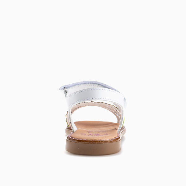 Pablosky Sandalias De Niña Pablosky Blancas De Piel Con Cierre Adherente 427802