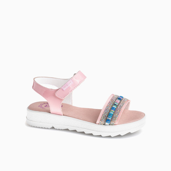 pablosky Sandalias de Niña Pablosky blancas de Piel con Cierre Adherente 431669