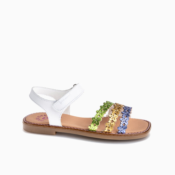 pablosky Sandalias de Niña Pablosky blancas de Piel con Cierre Adherente 427802