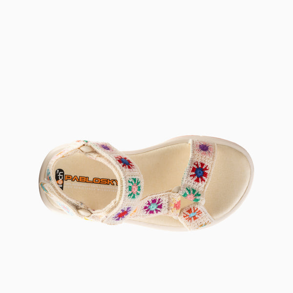 Pablosky Sandalias De Niña Pablosky Color Beige Con Cierre Adherente 981830