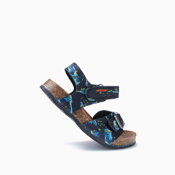 Pablosky Sandalias De Niño Pablosky Azules De Materiales Recicladas Con Cierre Adherente 512920