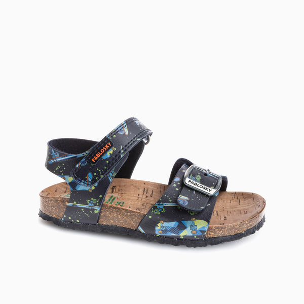 pablosky Sandalias de Niño Pablosky azules de materiales recicladas con Cierre Adherente 512920