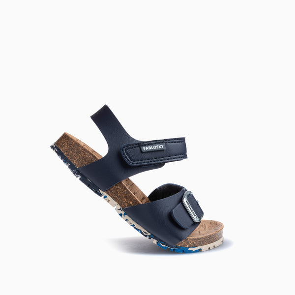 Pablosky Sandalias De Niño Pablosky Azules De Materiales Recicladas Con Cierre Adherente 512820