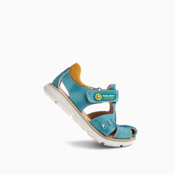 Pablosky Sandalias De Niño Pablosky Azules De Piel Con Cierre Adherente 514044