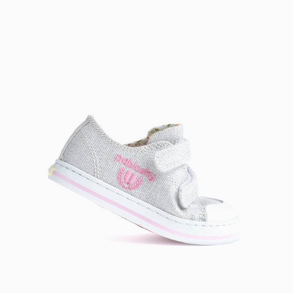 Pablosky Zapatillas De Lona De Bebé Niña Pablosky Blancas Con Cierre Adherente 975300