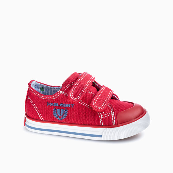 pablosky Zapatillas de Lona de Bebé Unisex Pablosky rojas con Cierre Adherente 974960