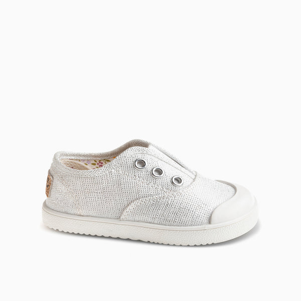 pablosky Zapatillas de Lona de Niña Pablosky color Plateado con Elástico 979750