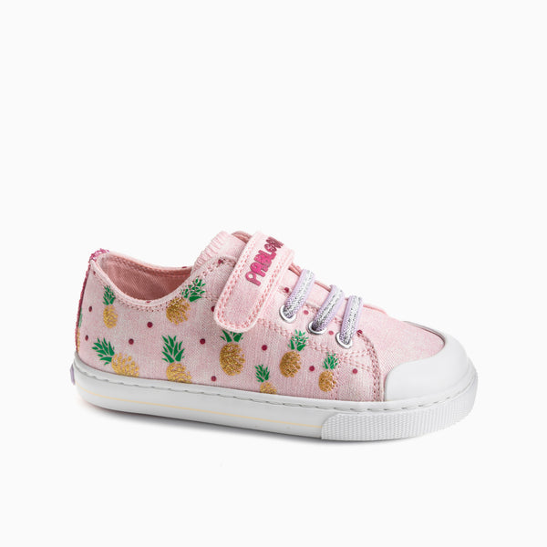 pablosky Zapatillas de Lona de Niña Pablosky color Rosa con Cierre Adherente 981370