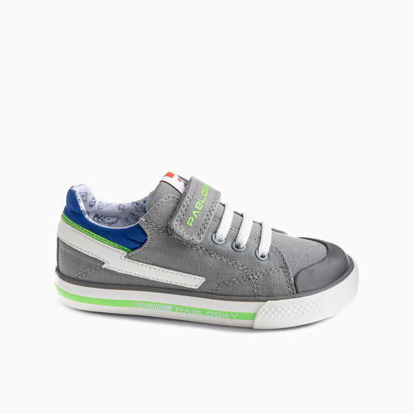 pablosky Zapatillas de Lona de Niño Pablosky color Gris con Cierre Adherente 981090