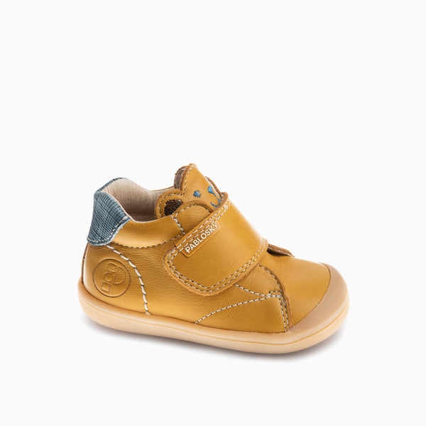 pablosky Zapatos Casual de Bebé Unisex Pablosky color Amarillo de Piel con Cierre adherente 044482
